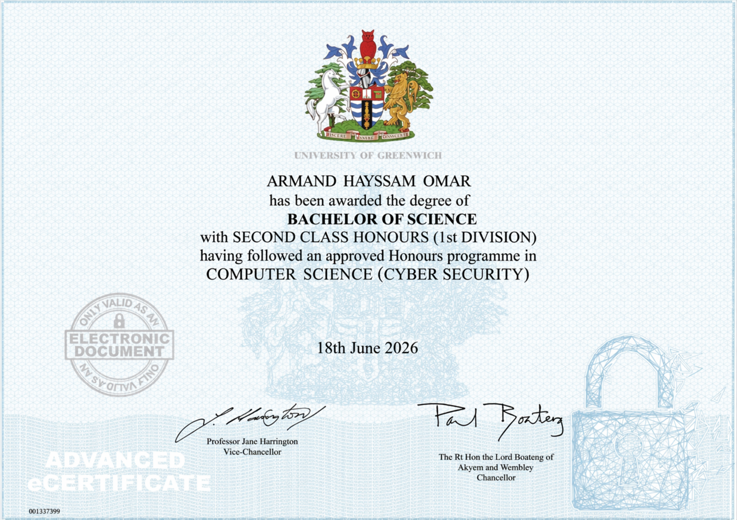 Certificate preview